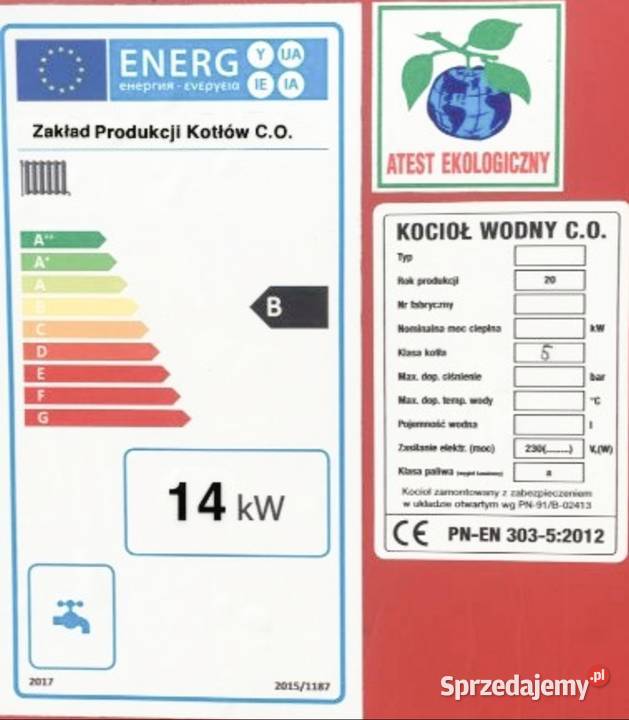 Piec kocioł 16 kW do 140 m2 zestaw na drewno
