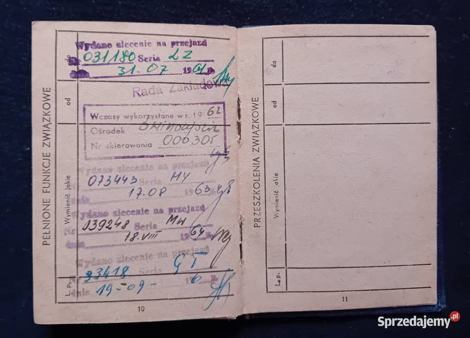 Legitymacja Związku Zawodowego Górników 1956 r Koźminek