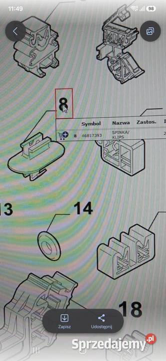 Klips uchwyt przewodu abs koła przedniego jeep Rzeszów