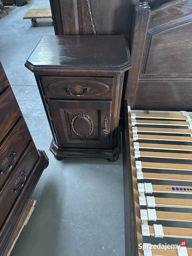 Elegancka dębowa sypialnia łóżko 160 szafki