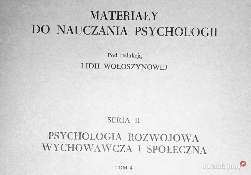 Psychologia ogólna i rozwojowa Lidia Wołoszynowa Chełm sprzedam
