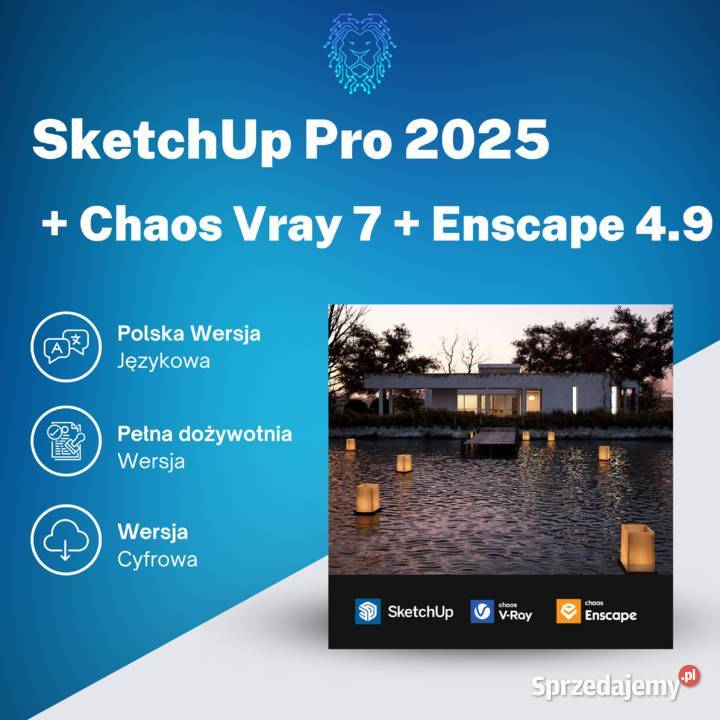 SketchUp Pro 2025 Chaos Vray 7 Enscape 49 Pełna mazowieckie Warszawa