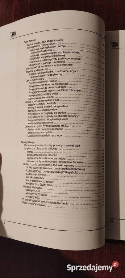 Podręcznik operatora koparko ładowarki JCB 3CX 4 sprzedam