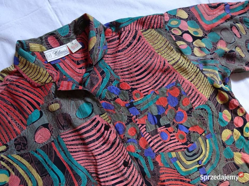 Damska Wzorzysta Koszula Vintage 46 48