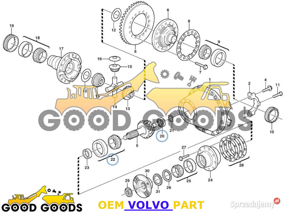 VOLVO ŁOŻYSKA WAŁKA ATAKUJĄCEGO 81241405 Władysławów sprzedam
