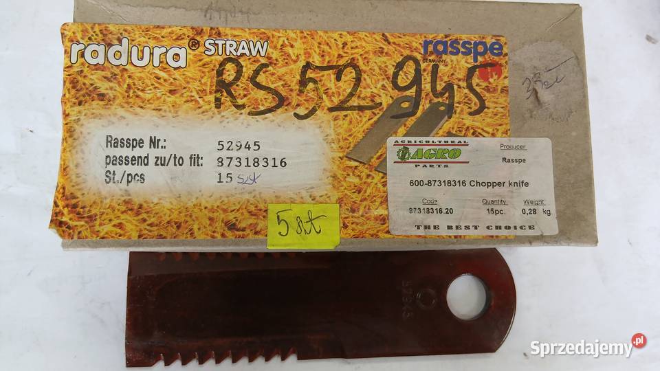 Nóż sieczkarni Holland 87318316 Radomsko