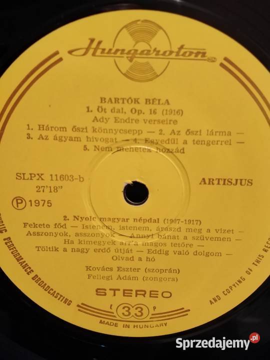 Bartok Bela Muzyka Klasyczna 1980 dolnośląskie Wałbrzych sprzedam