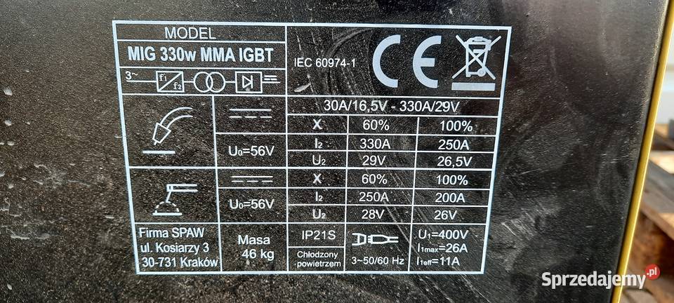Inverter MIG 330W IGBT 4x4 330A60