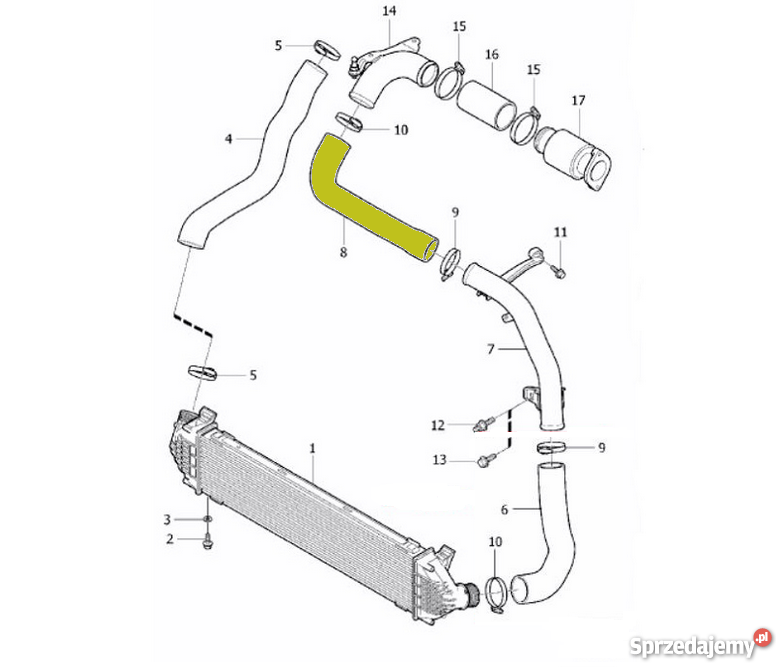 RURA INTERCOOLERA VOLVO V70 III 16 TDCi 31355168 Bielsko-Biała
