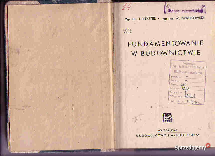 3951 FUNDAMENTOWANIE W BUDOWNICTWIE J KRYSTEK W małopolskie Czyrna