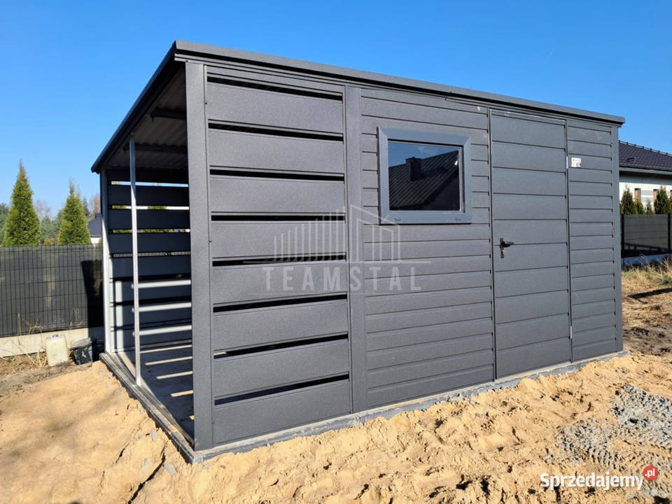 Schowek domek ogrodowy 25x2m wiata 1m drzwi okno