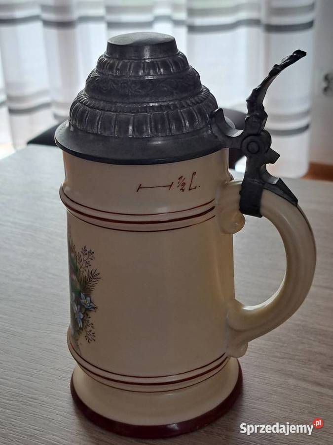 Stary Ceramiczny Kufel do Piwa pół litrowy z Radom