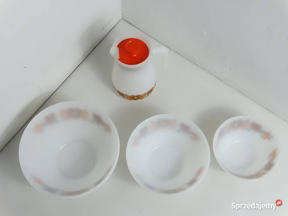 Vintage Zestaw Schott Mainz Jenaer Glas Dzbanek lubelskie Biłgoraj