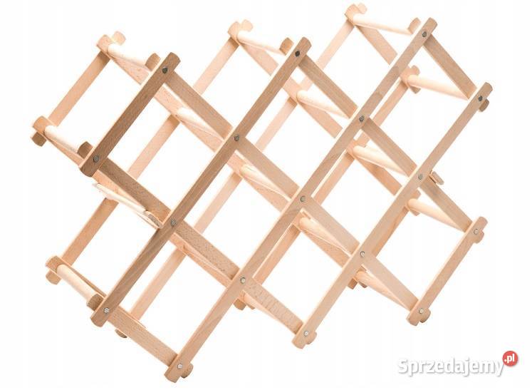 Drewniany stojak na wino składany regał na