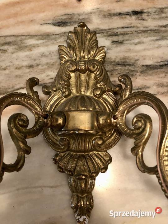 Kinkiety 2 SETY Oryginalne mosiężne komplety do Konstancin-Jeziorna