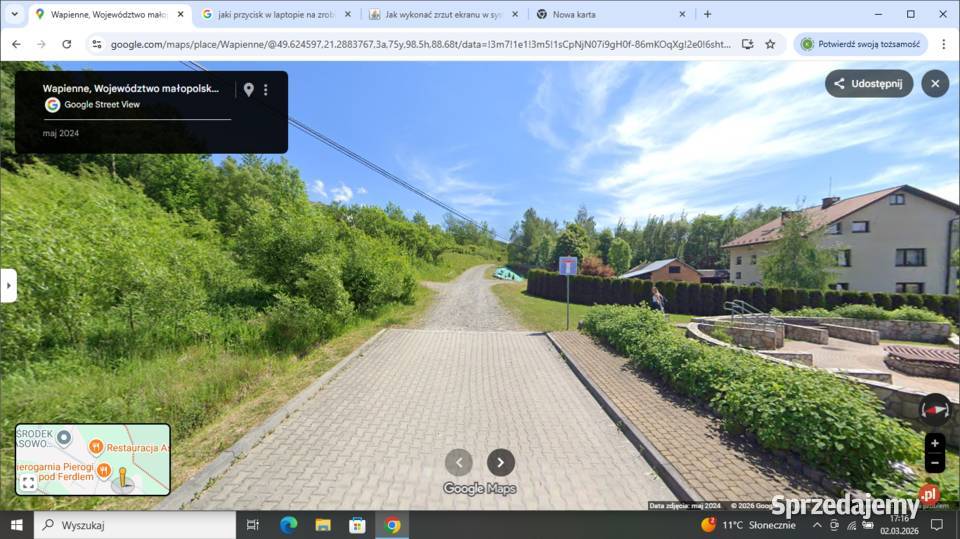 Sprzedam działkę budowlaną w ścisłym centrum małopolskie Wapienne sprzedam