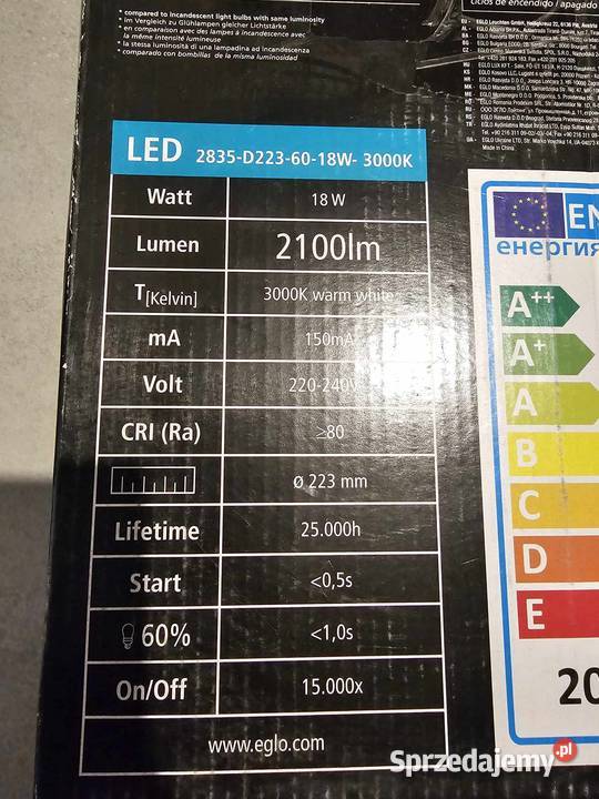 Lampa eglo ledd śląskie Radzionków