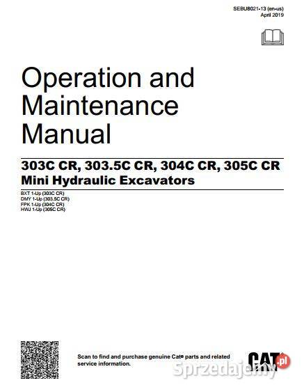 CATERPILLAR 303C CR 305C CR instrukcja obsługi Kielce sprzedam