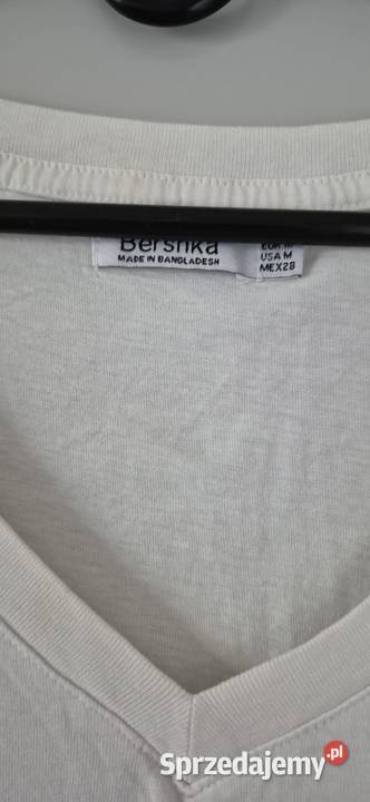 Biała koszulka w serek bawełna Bershka M mazowieckie Warszawa