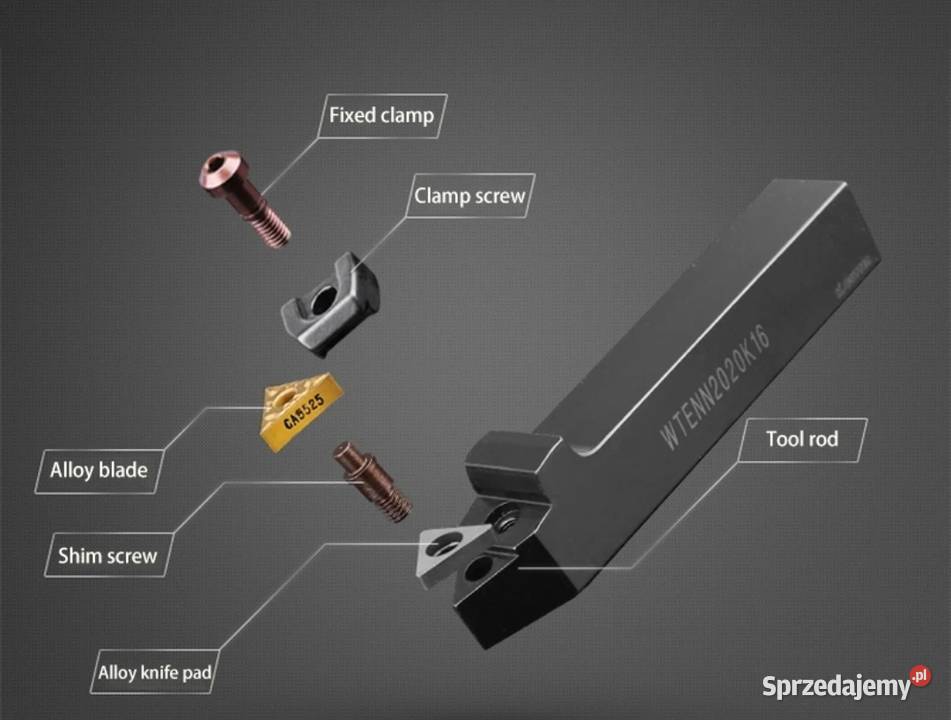 Nóż tokarski czołowy tnmg 2020 1616 Pińczów
