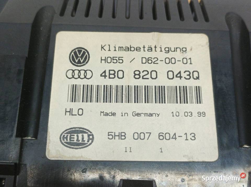 PANEL NAWIEWU 4B0820043Q Audi A6 II 19972004 C5 Rok produkcji 1999