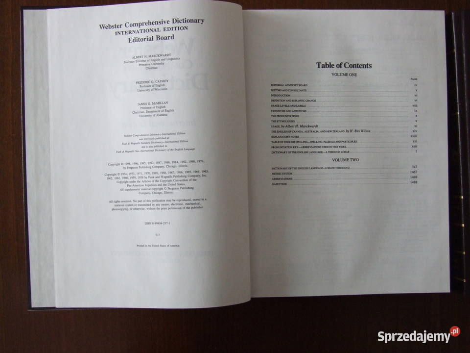 Kompleksowy słownik Webstera edycja Rok wydania 1996 Ustroń sprzedam
