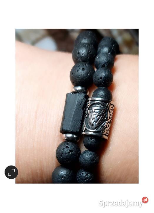 BRANSOLETKI DWIE SZTUKI RUNA VALKNUT STAL KAMIEŃ Bransoletki śląskie