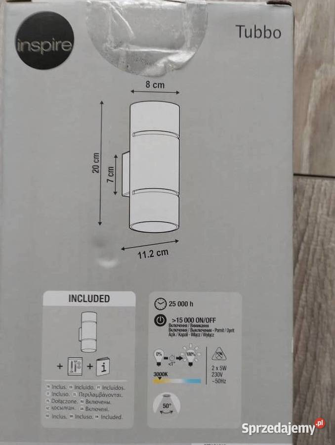 kinkiet Tubbo biały LED Inspire nowy dostępne biały Poznań sprzedam