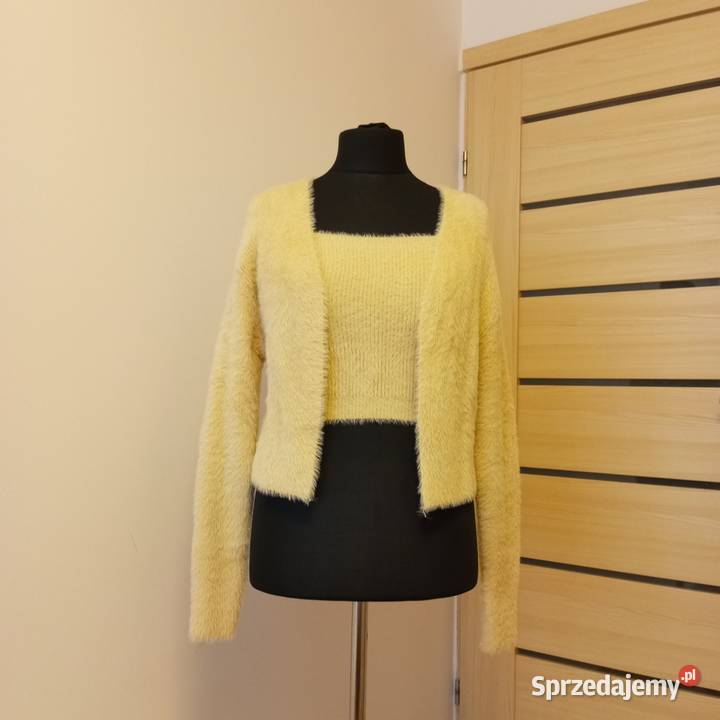 Jednolity Puszysta Dzianina Rozpinane Swetry