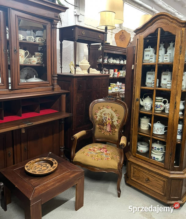 Solidna dębowa witryna zgrabna serwantka Ostrów Mazowiecka