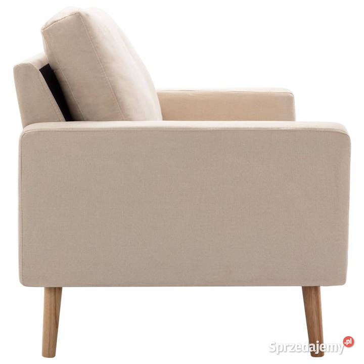 2osobowa sofa kremowa tapicerowana tkaniną Sofy i kanapy