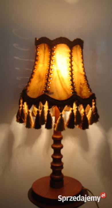Lampa stołowa dębowa stara Łódź sprzedam