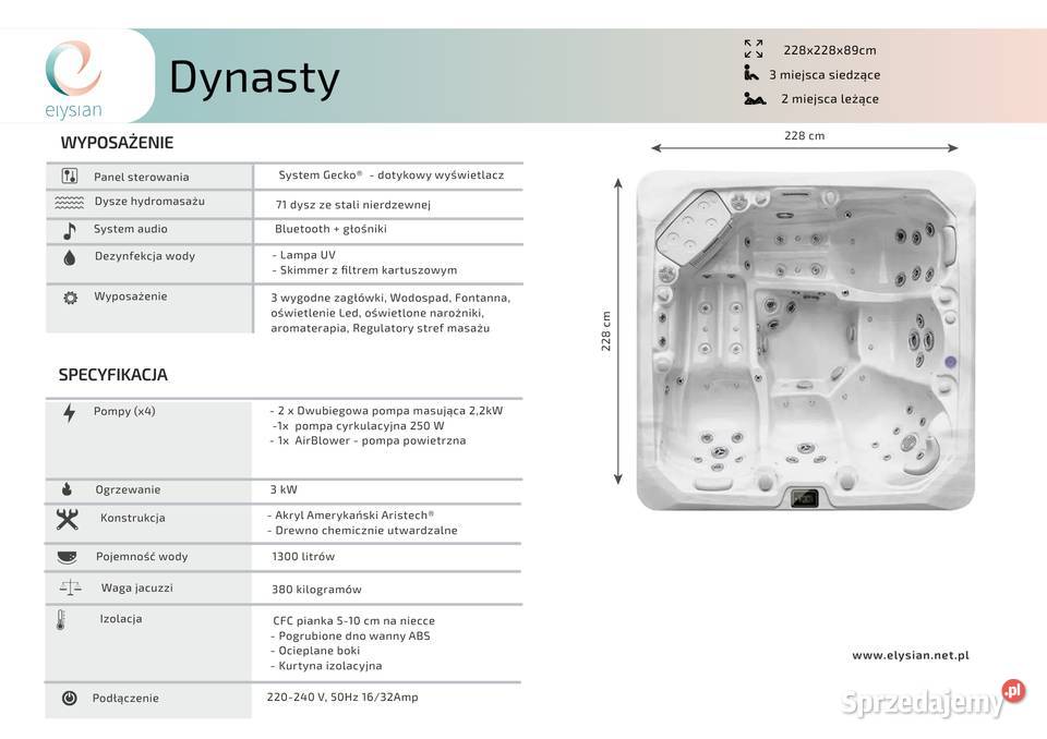 Jacuzi Dynasty 71 dysz 2 pompy Kraków