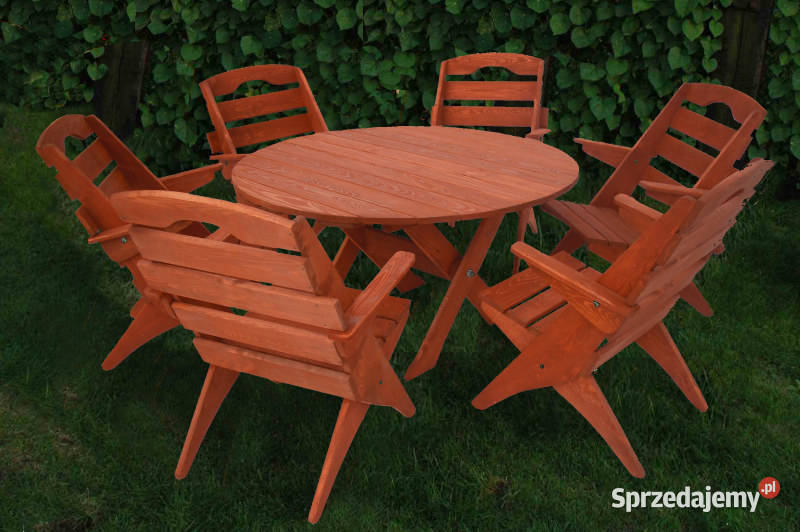 Meble ogrodowe drewniane składane komplet mebli Zestawy mebli ogrodowych Kalety sprzedam