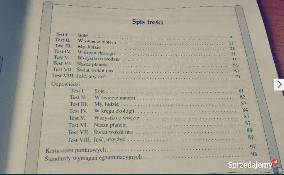 Egzamin gimnazjum testy z bloku przedmiotów Gdańsk sprzedam