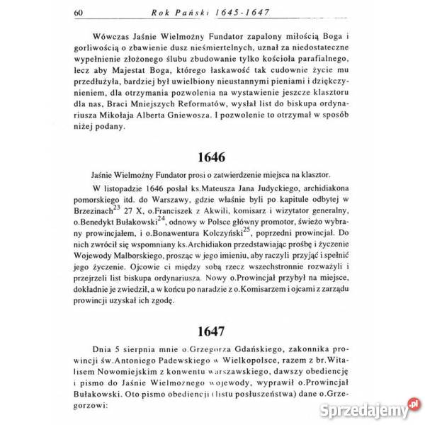 Kronika Klasztoru Franciszkanów Wejherowo historia, archeologia Puck