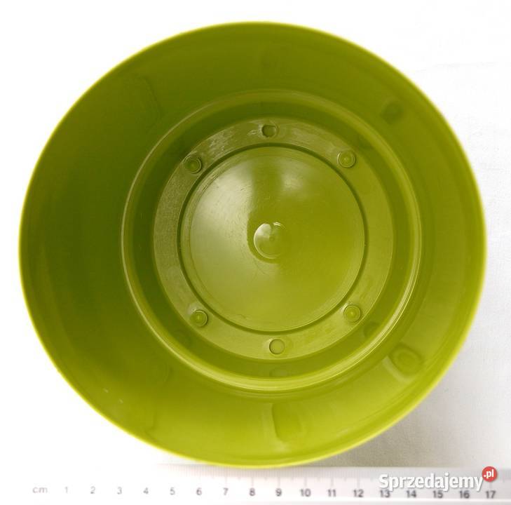 Plastikowa doniczka z podstawką limonkowa Lublin sprzedam