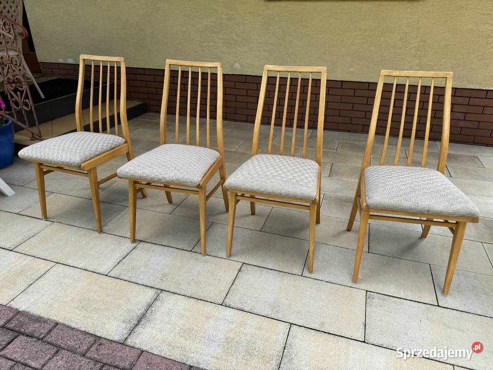 Krzesła patyczaki art deco vintage PRL na Sulbiny