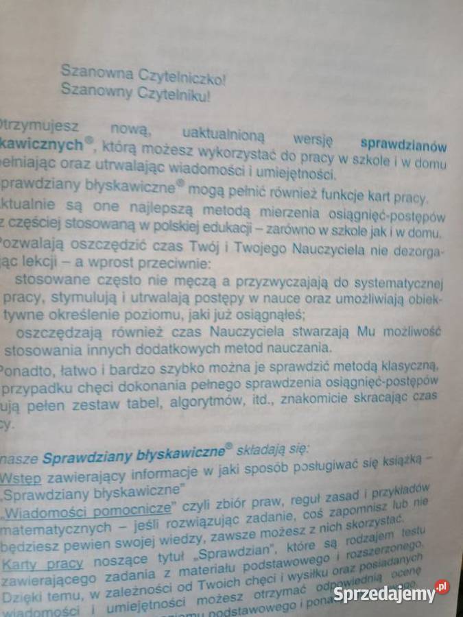 Matematyka 6 błyskawiczne sprawdziany używane miękka