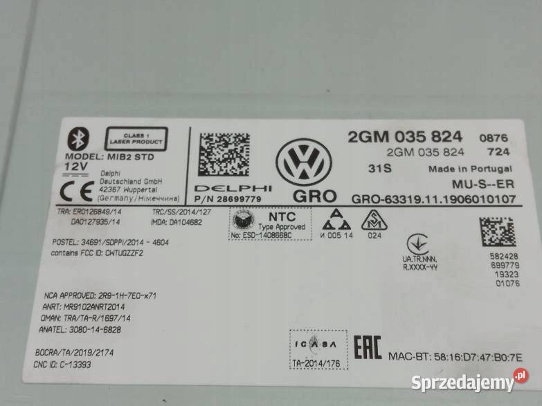 RADIO CZYTNIK KART CD EUROPA 2GM035824 sprzedam