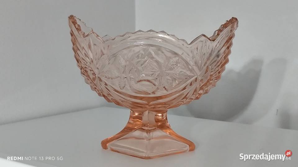 Szkło Kolorowe Żardiniera z Różą HZG Ząbkowice dolnośląskie Wiązów