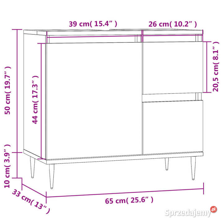 Szafka łazienkowa biała 65x33x60 materiał Warszawa