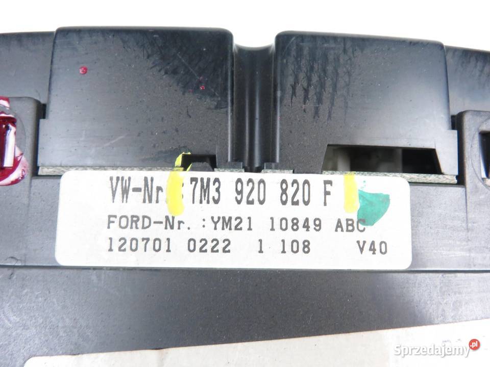 LICZNIK VW SHARAN I 19 TDI PD 7M3920820F osobowe