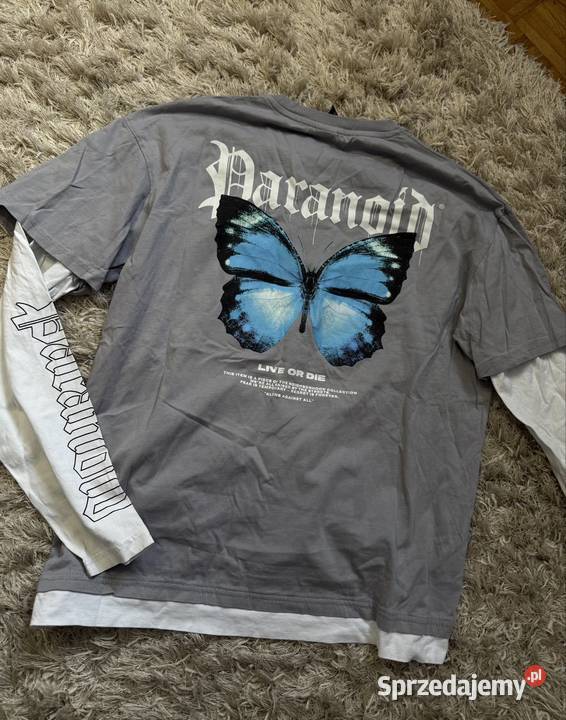 Szara koszulka butterfly layered tshirt 100 podkarpackie Przemyśl
