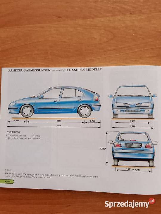 Renault Megane 1 1997 r książka obsługi Części samochodowe