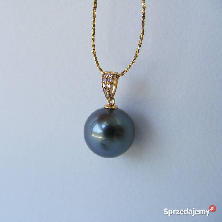 Perła Tahiti morska 10mm diamenty 0021ct złoto Warszawa