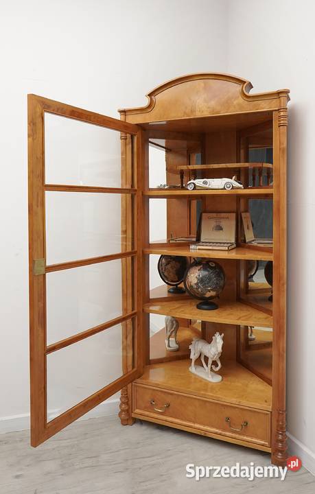 Stylowa witryna narożna BIEDERMEIER renowacji Jerka