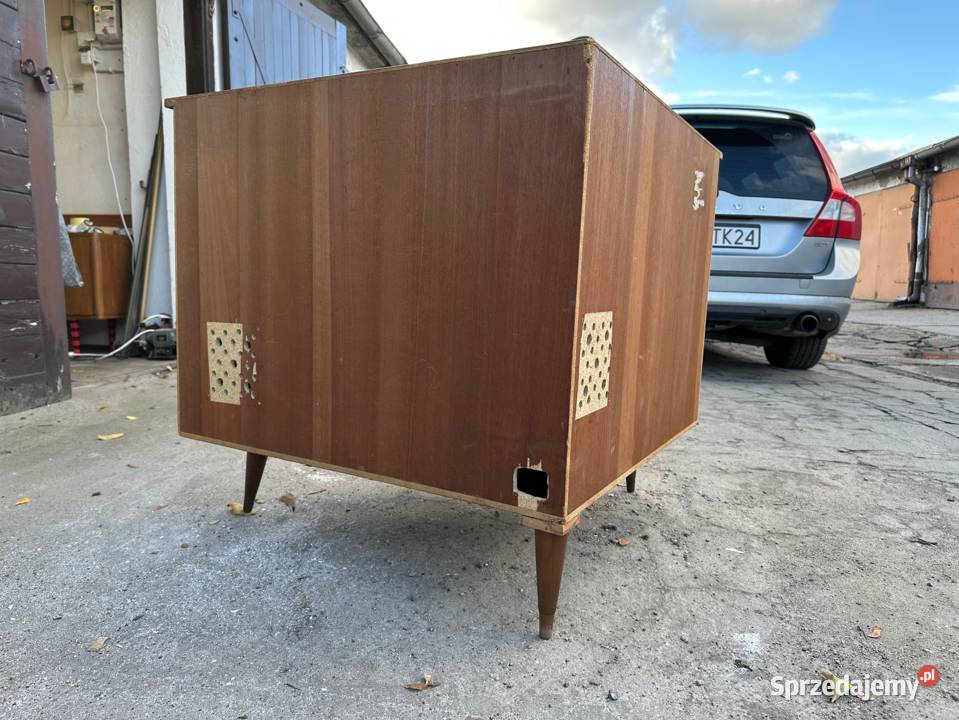 Drewnina szafka komoda narożna bufet vintage prl Wrocław