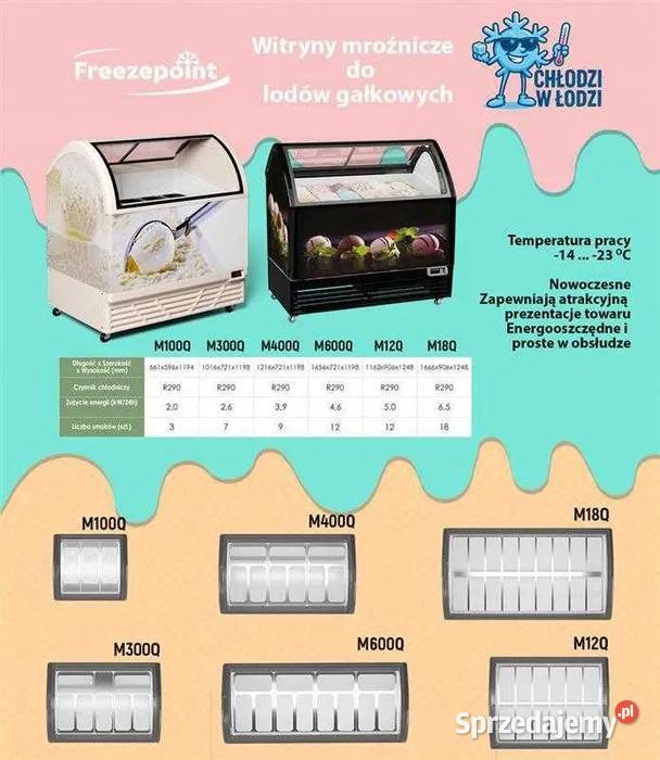 NOWA 2024r zamrażarka 9 kuweciarka lody M400Q Łódź