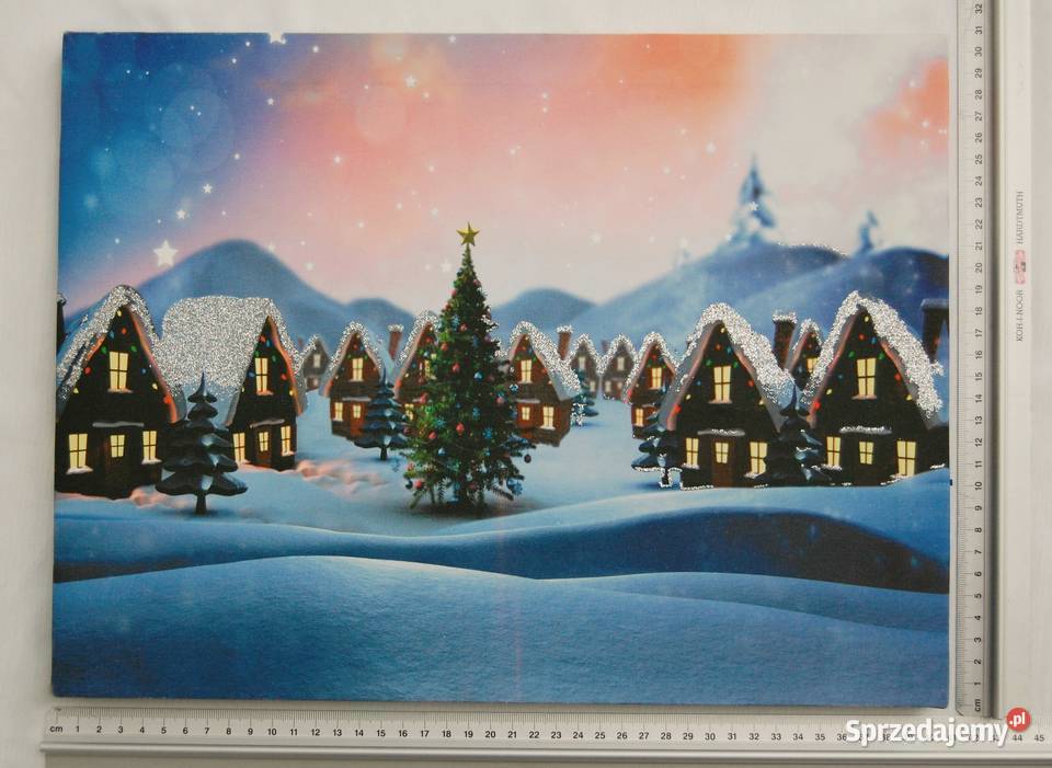 Jysk obraz podświetlany LED świąteczna wioska Lublin sprzedam